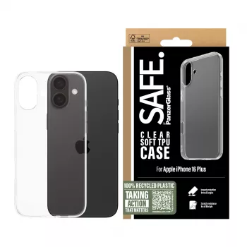 PanzerGlass SAFE. by ® TPU Dėklas Skaidrus iPhone 16 Plus