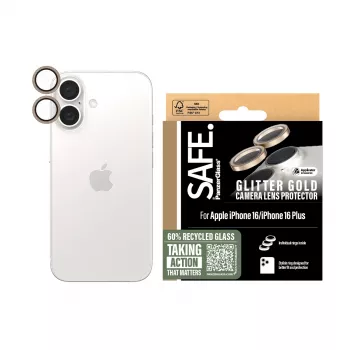 PanzerGlass SAFE. by ® fotoaparato lęšio apsauga „Blizgantis auksas“ iPhone 16 | 16 Plus