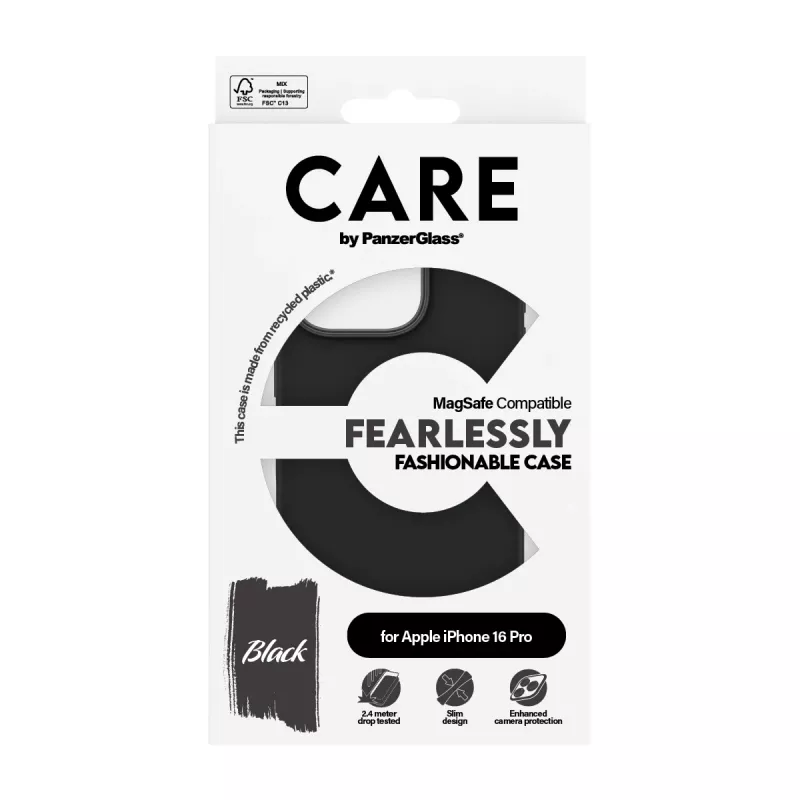 PanzerGlass CARE™ by ® Dėklas Black su MagSafe, iPhone 16 Pro, Juodas