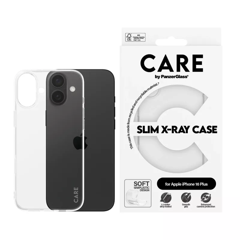 PanzerGlass CARE™ by ® X-Ray dėklas iPhone 16 Plus, permatomas