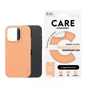 PanzerGlass CARE™ by ® Case Peachy su MagSafe, iPhone 16 Pro, Dangtelis, Apple, Apple - iPhone 16 Pro, Rožinė
