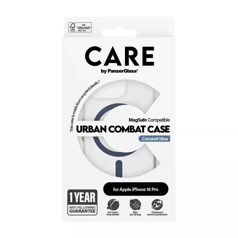 Dėklas PanzerGlass CARE by Flagship Case Urban Combat Blue MagSafe iPhone 16 Pro