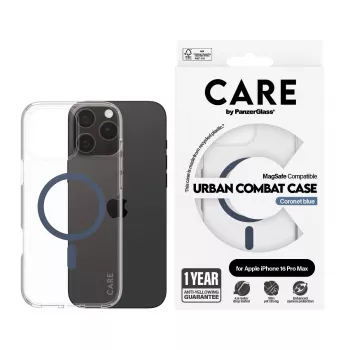 Dėklas PanzerGlass CARE by Flagship Case Skaidrus Urban Combat Blue MagSafe iPhone 16 Pro Max