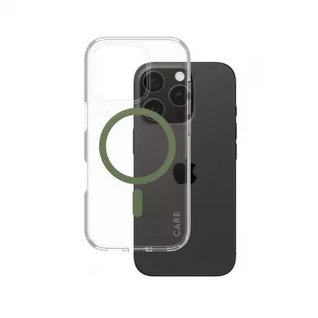 PanzerGlass CARE™ by ® Urban Combat Dėklas Skaidrus su Žaliu MagSafe iPhone 16 Pro