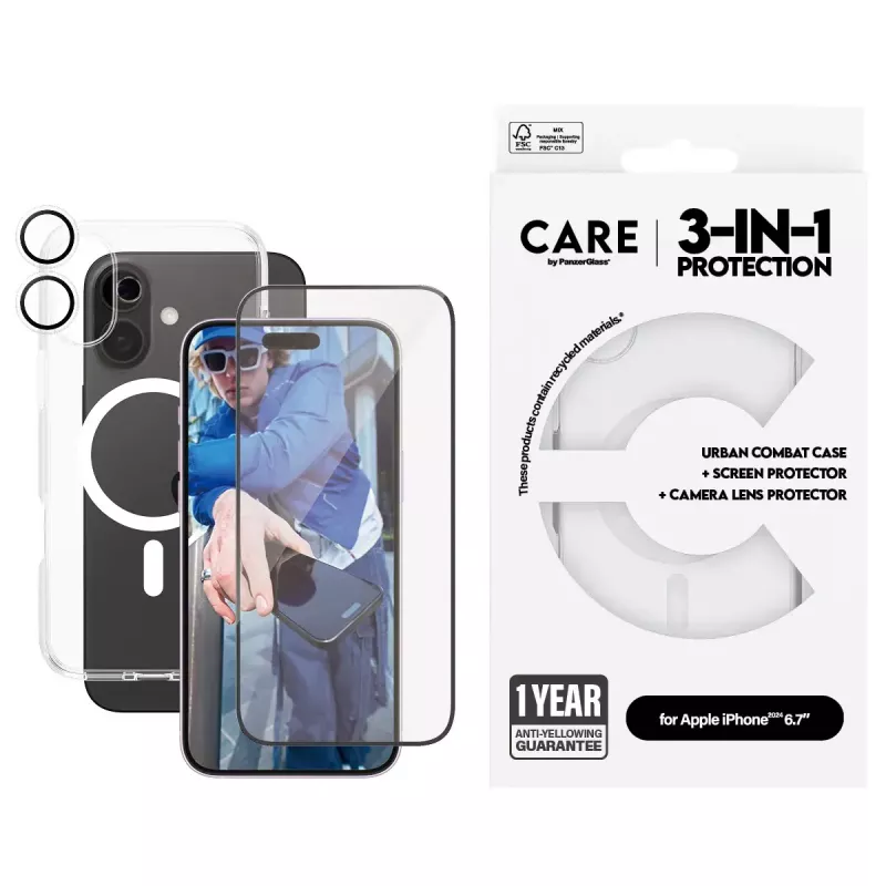 PanzerGlass ® | CARE by ® 3-in-1 rinkinys iPhone 16 Plus