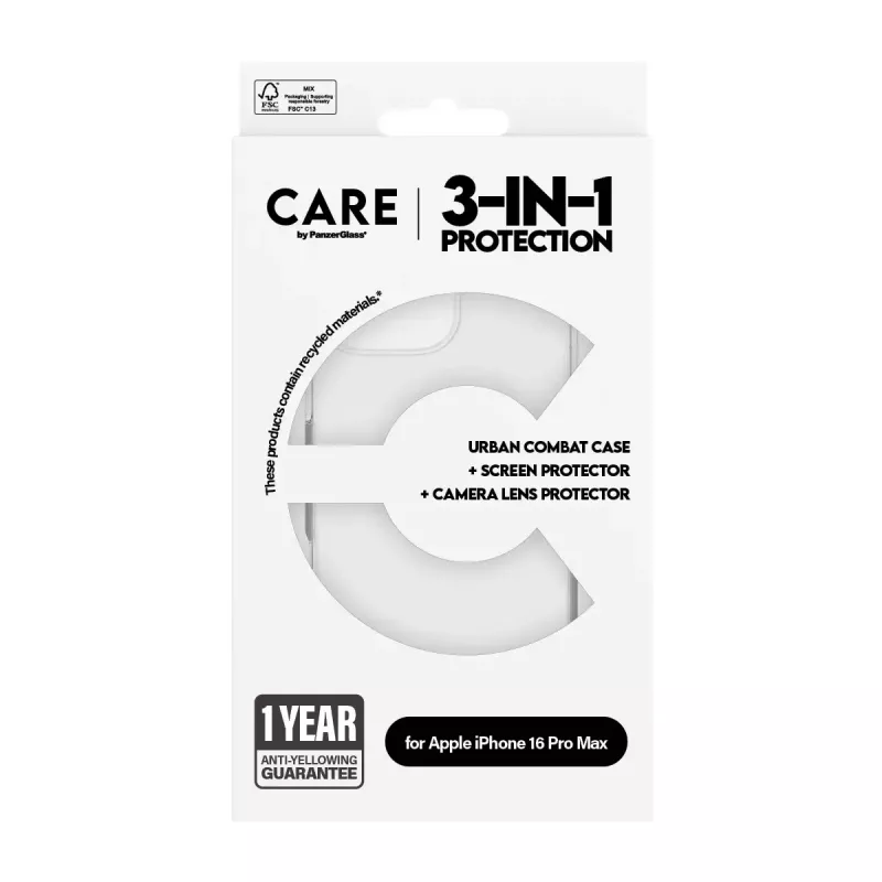 PanzerGlass® CARE by® Flagship 3-in-1 rinkinys iPhone 16 Pro Max