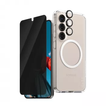 PanzerGlass® | CARE by® Flagship 3-in-1 privatumo rinkinys Samsung Galaxy S25