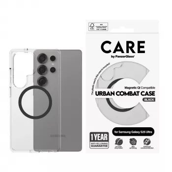 PanzerGlass CARE™ by ® Urban Combat Case permatomas su juodu Samsung Galaxy S25 Ultra