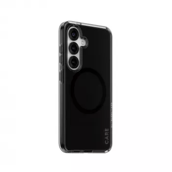 PanzerGlass CARE™ by ® Urban Combat Case Smokey su Juoda Qi suderinama Samsung Galaxy S25