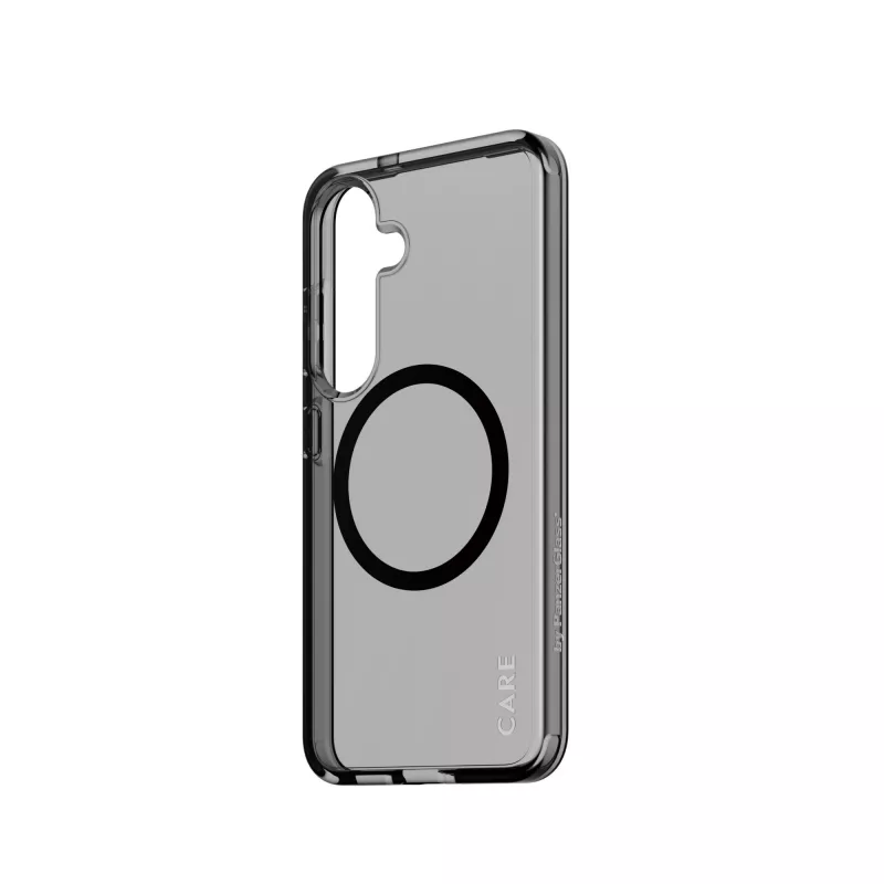 PanzerGlass CARE™ by ® Urban Combat Case Smokey su Juoda Qi suderinama Samsung Galaxy S25