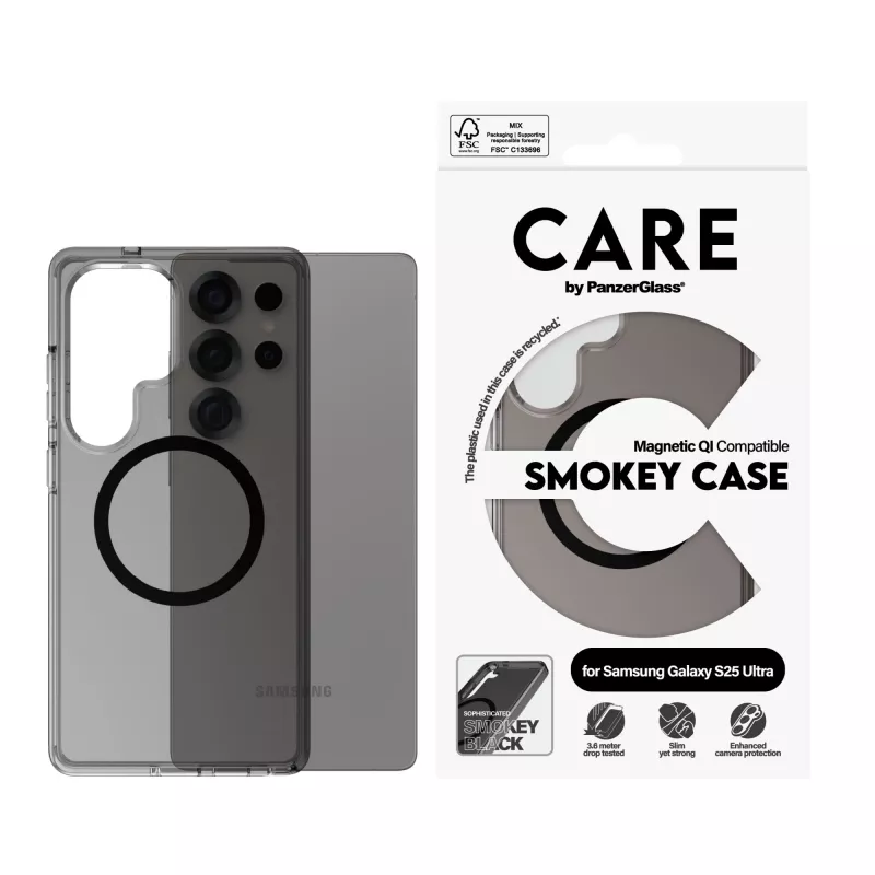 PanzerGlass CARE™ by ® Urban Combat Case Smokey su Juodu Qi suderinamas Samsung Galaxy S25 Ultra