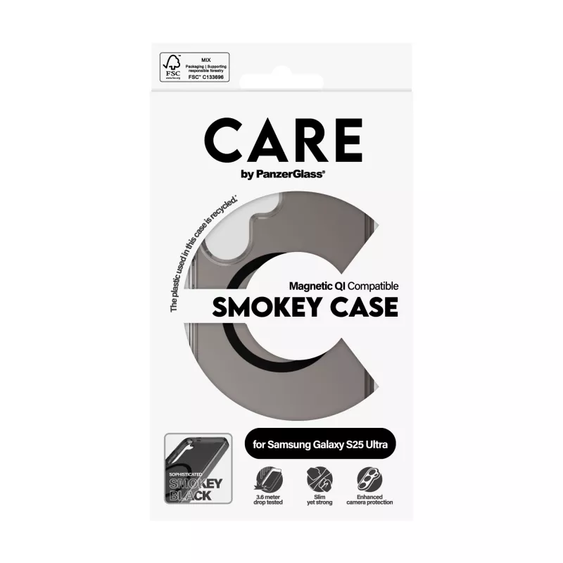 PanzerGlass CARE™ by ® Urban Combat Case Smokey su Juodu Qi suderinamas Samsung Galaxy S25 Ultra