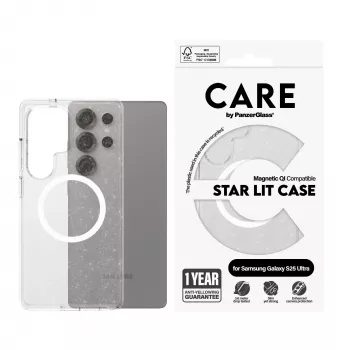 PanzerGlass CARE™ by ® Urban Combat dėklas Star Lit w. White, suderinamas su Qi, Samsung Galaxy S25 Ultra