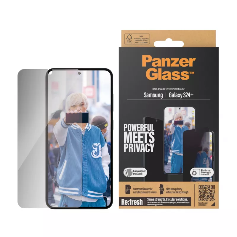 PanzerGlass® privatumo ekrano apsauga Samsung Galaxy S24+ | Ultra-Wide Fit su EasyAligner