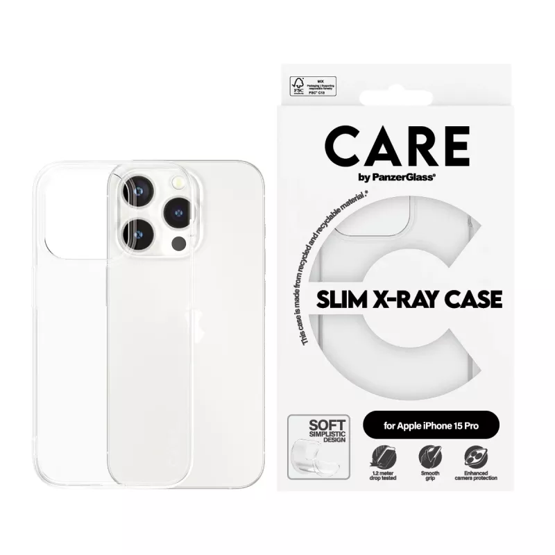 PanzerGlass CARE™ by ® X-Ray Case iPhone 15 Pro dėklas, permatomas