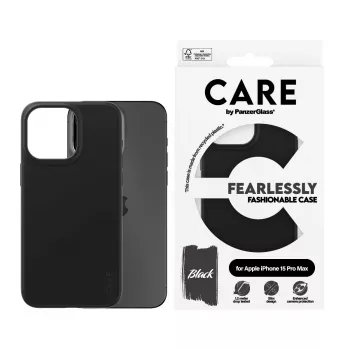PanzerGlass CARE by Fashionable Case juodas iPhone 15 Pro Max dėklas