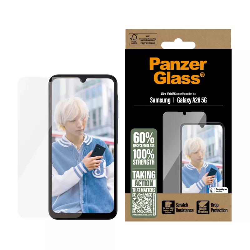 PanzerGlass® apsauginis stiklas Samsung Galaxy A26 5G | Ultra-Wide Fit