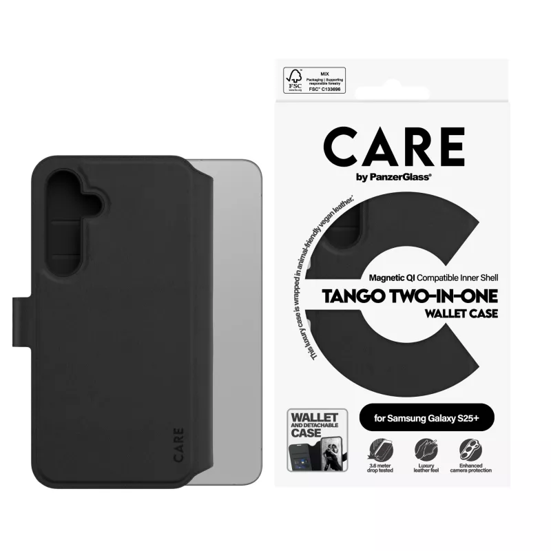 PanzerGlass CARE™ by ® Tango 2-in-1 Dėklas su Pinigine, Qi suderinamas Samsung Galaxy S25+