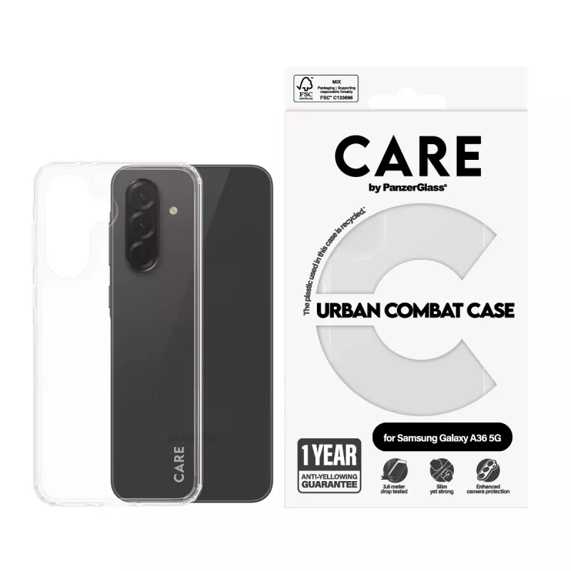 PanzerGlass CARE by Flagship Case Skaidrus Urban Combat Samsung Galaxy naujam A35 5G