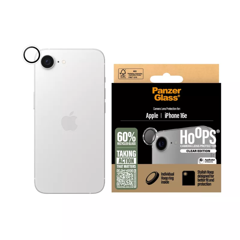 PanzerGlass ® Hoops® fotoaparato lęšio apsauga permatoma iPhone 17e | 16e