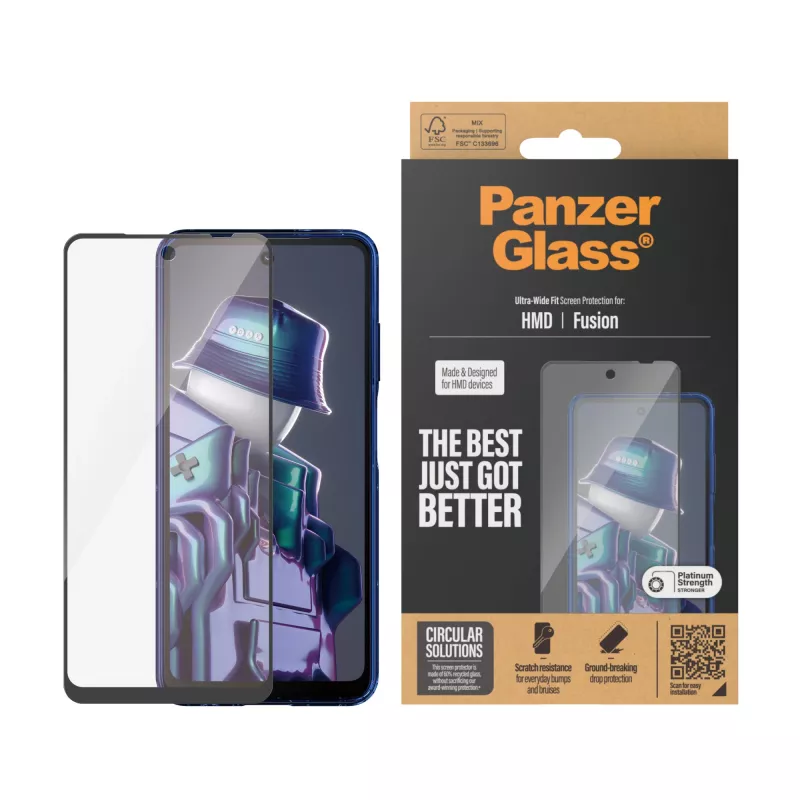 PanzerGlass® apsauginis stiklas HMD Fusion | Ultra-Wide Fit, skaidrus, 1 vnt.