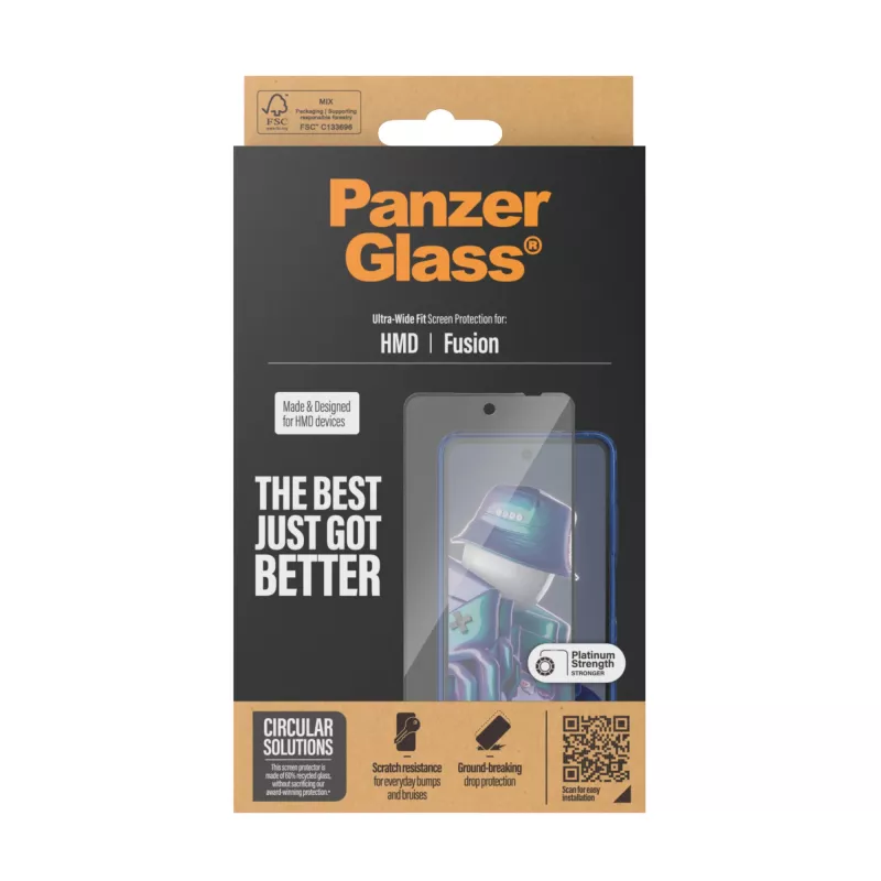 PanzerGlass® apsauginis stiklas HMD Fusion | Ultra-Wide Fit, skaidrus, 1 vnt.