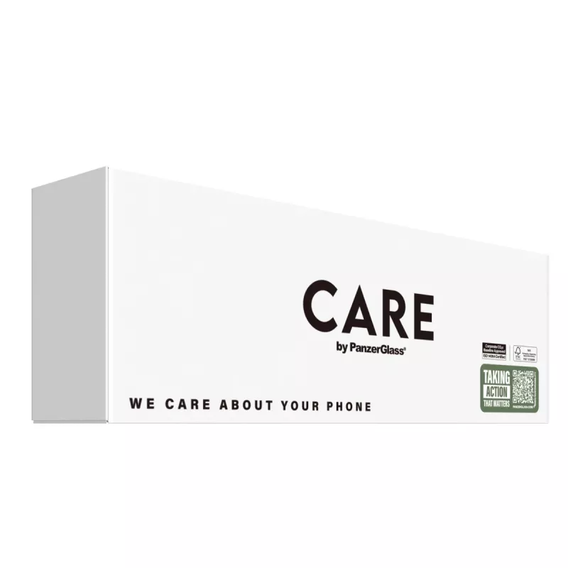 PanzerGlass CARE Fashionable Samba dėklas „iPhone 16e“ telefonui, tinka su „MagSafe“ ir „Qi“, TPU, skaidrus su balta