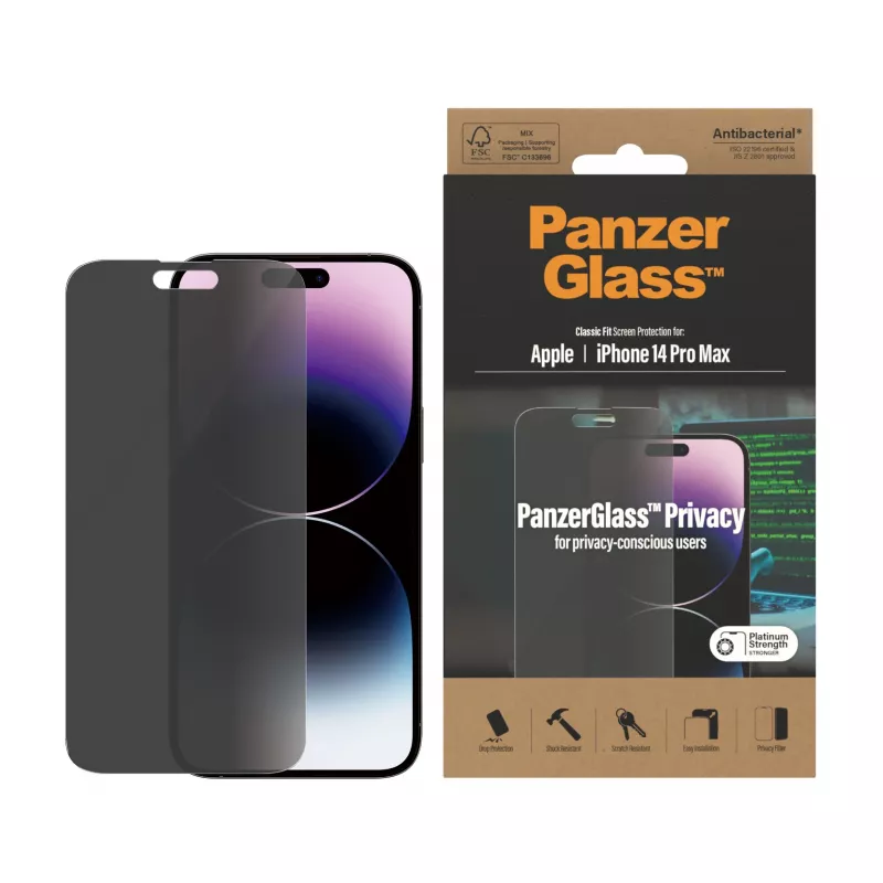 PanzerGlass® privatumo ekrano apsauga iPhone 14 Pro Max | Classic Fit