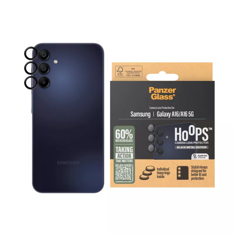 PanzerGlass® Hoops® fotoaparato objektyvo apsauga juoda Samsung Galaxy A16 | A16 5G