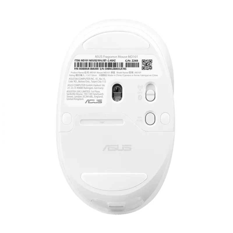 ASUS Fragrance MD101 pelė namams Ambidextrinė RF belaidė + Bluetooth optinė 2400 DPI