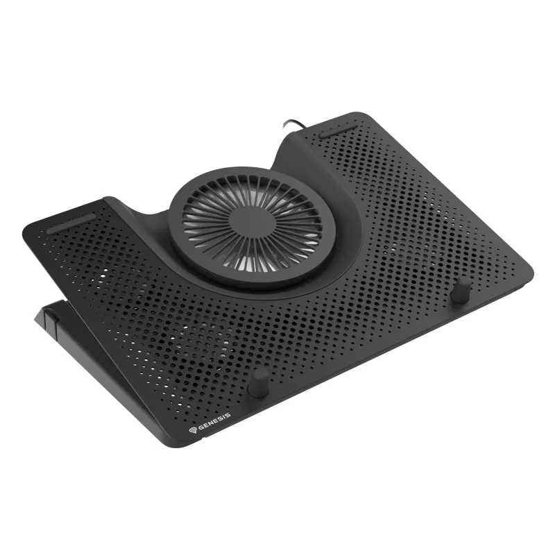 Aušinimo stovas nešiojamam kompiuteriui GENESIS Oxid 550, 43,9 cm (17,3 inch), 5 ventiliatoriai, juodas