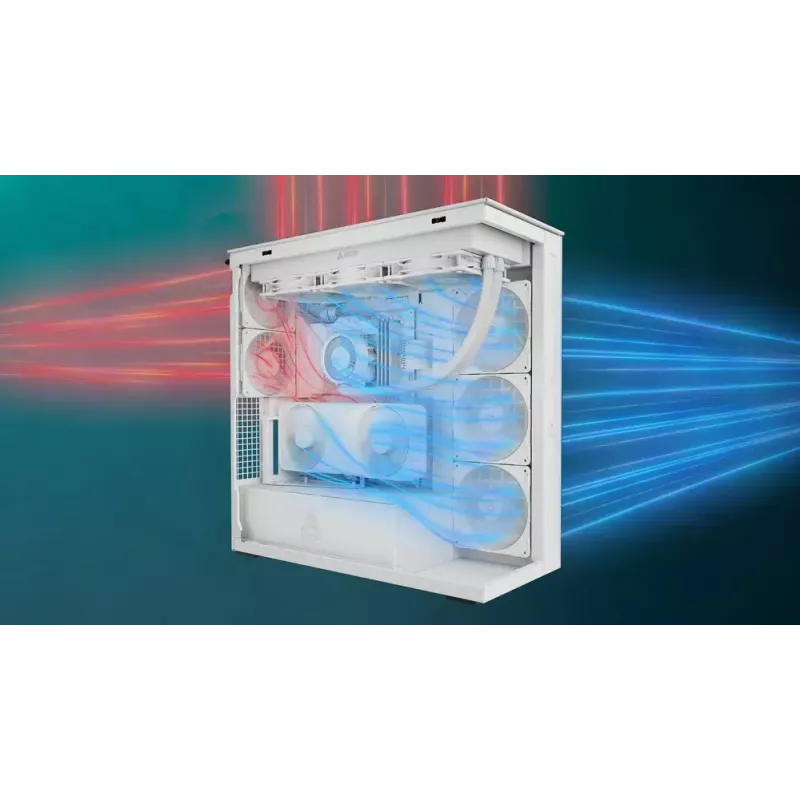 ARCTIC Xtender VG (Balta) Premium E-ATX PC korpusas su vertikaliu GPU montavimu
