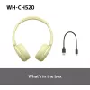 Sony WHCH520Y.CE7 belaidės ausinės, geltonos