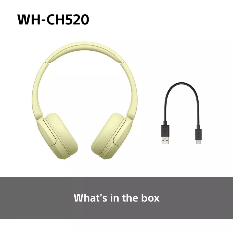 Sony WHCH520Y.CE7 belaidės ausinės, geltonos