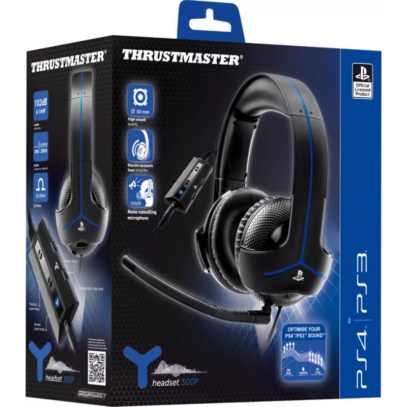 Thrustmaster Y-300P žaidimų ausinės su mikrofonu, laidinės, juodos