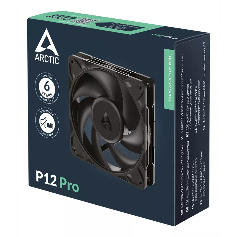 ARCTIC Freezer P12 Pro - 120 mm PWM ventiliatorius, 12 cm, 131 m³/h, juodas