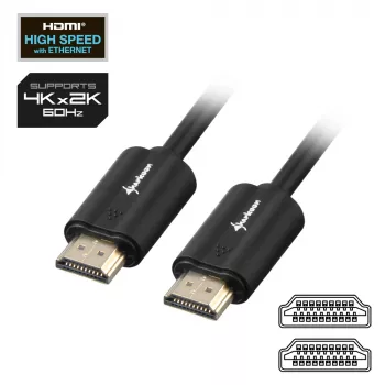SHARKOON HDMI laidas aukštos spartos - Ultra HD 4K M/M 2m