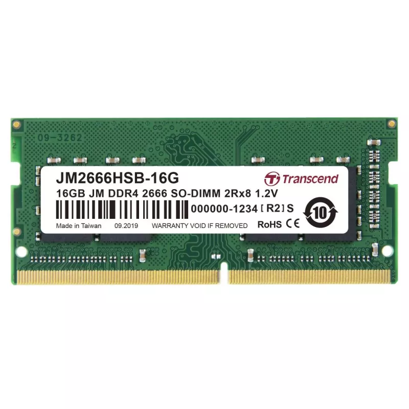 TRANSCEND 16GB JetRam JM DDR4 2666 SO-DIMM 2Rx8 1.2V