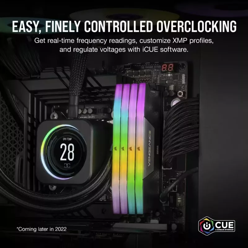 CORSAIR Vengeance RGB 32GB (2x16GB) DDR5 6400MHz CL36 atminties rinkinys – juodas