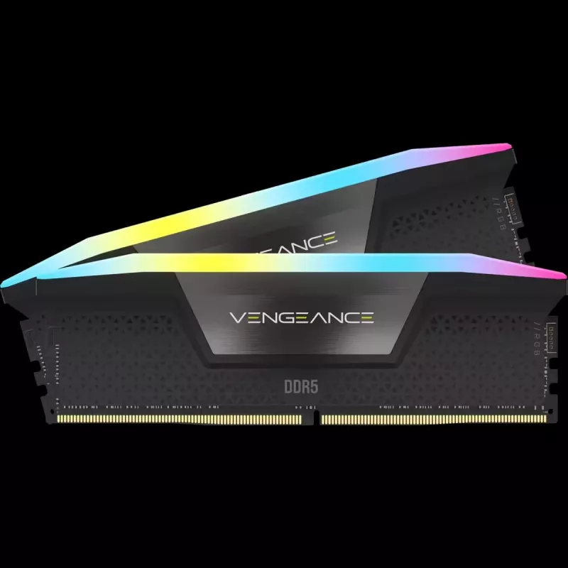 CORSAIR Vengeance RGB 32GB (2x16GB) DDR5 6400MHz CL36 atminties rinkinys – juodas