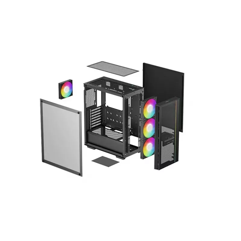 DeepCool MATREXX 55 MESH V4 C vidutinio dydžio (Midi Tower) kompiuterio korpusas, ATX, grūdintas stiklas, be maitinimo bloko, juodas