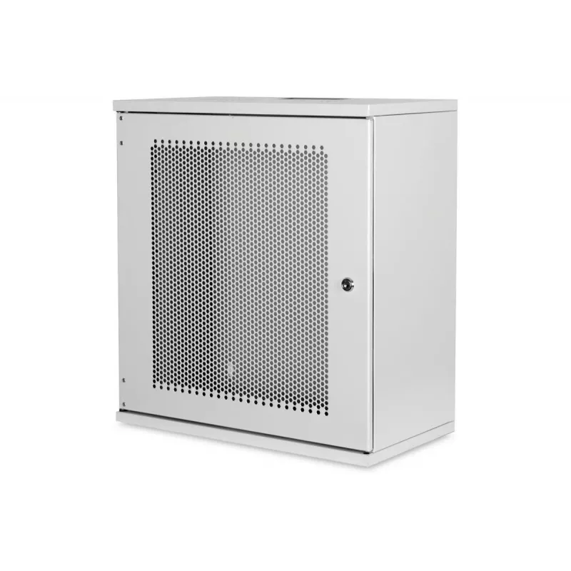 DIGITUS 12U sieninis spintos korpusas, SOHO, nesurinktas 595x540x400 mm, perforuotos priekinės durelės, pilka