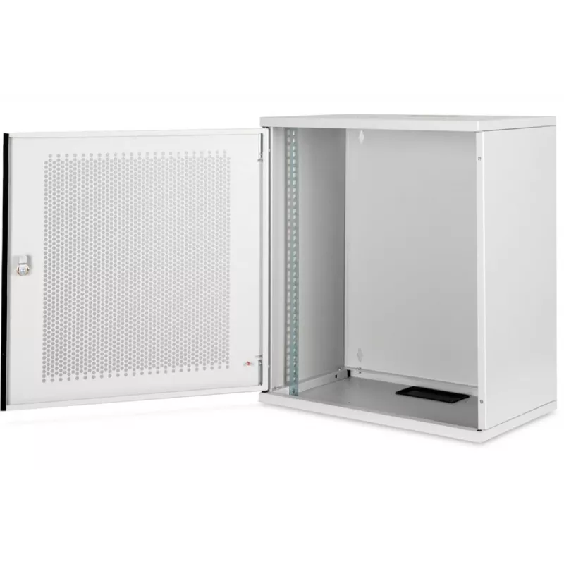 DIGITUS 12U sieninis spintos korpusas, SOHO, nesurinktas 595x540x400 mm, perforuotos priekinės durelės, pilka