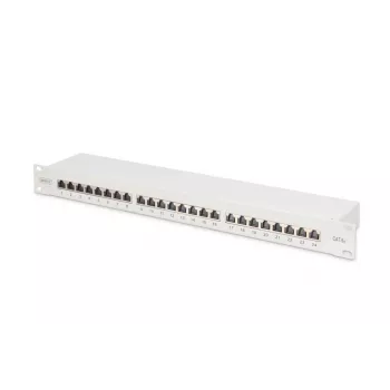 DIGITUS Patch Panel, CAT6A ekranuotas, 1U, 24 prievadų, 8P8C, juodas RAL 9005, 483