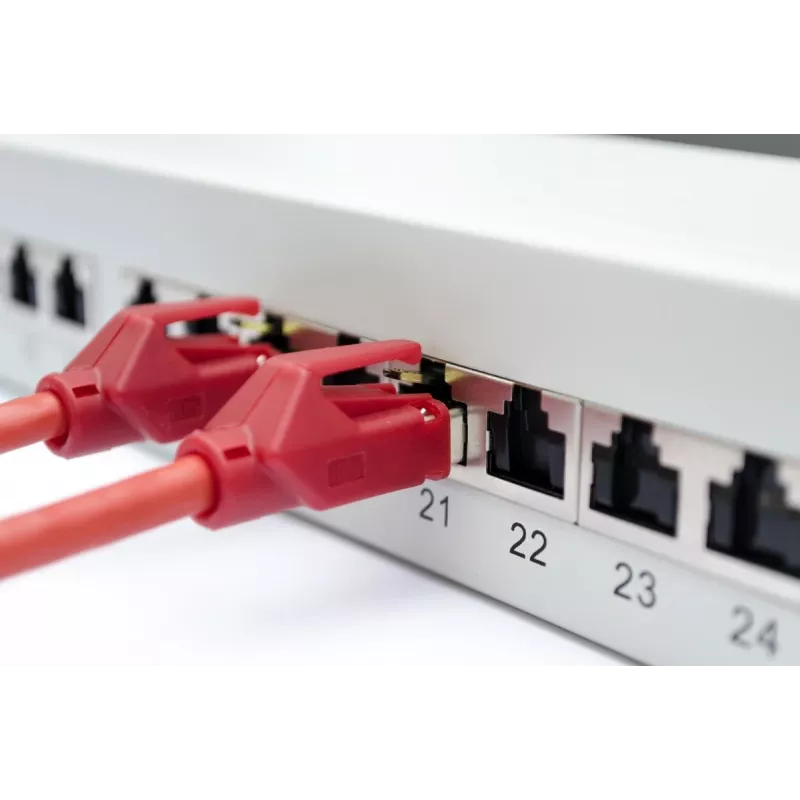 DIGITUS Patch Panel, CAT6A ekranuotas, 1U, 24 prievadų, 8P8C, juodas RAL 9005, 483