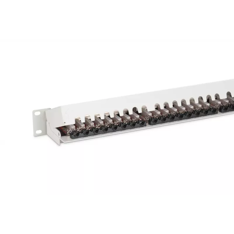 DIGITUS Patch Panel, CAT6A ekranuotas, 1U, 24 prievadų, 8P8C, juodas RAL 9005, 483