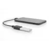 DIGITUS USB 2.0 adapterio laidas, OTG, micro B - A M/F, 15cm, stačiu kampu, juodas