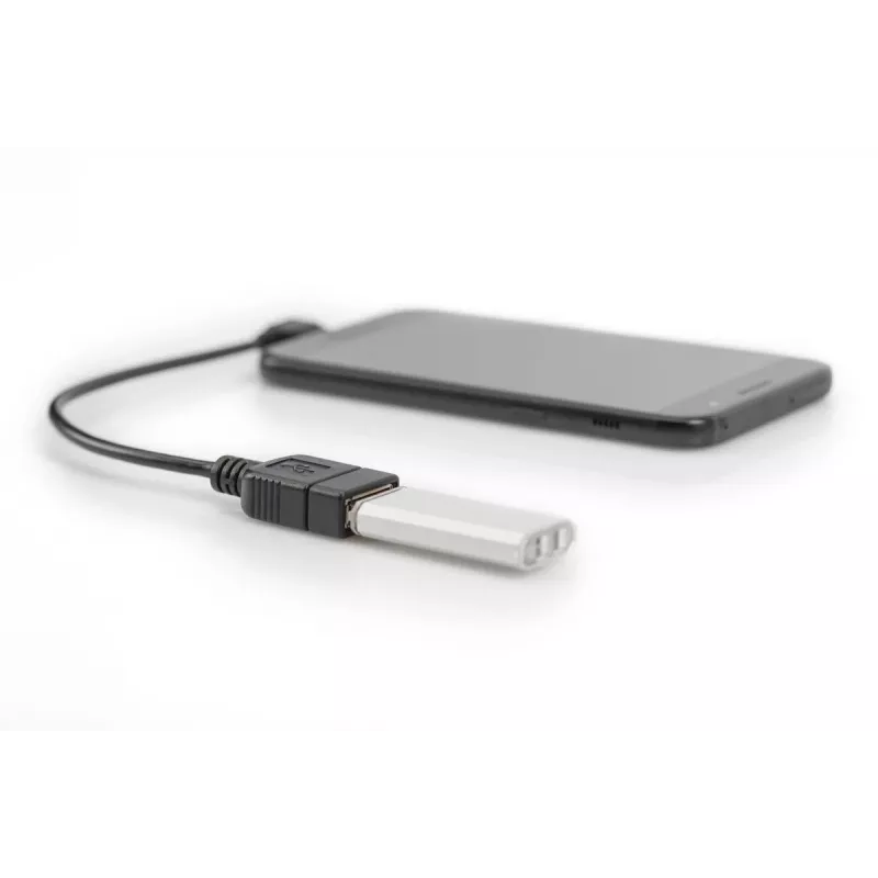 DIGITUS USB 2.0 adapterio laidas, OTG, micro B - A M/F, 15cm, stačiu kampu, juodas