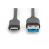 DIGITUS USB Type-C jungiamasis laidas, tipo C į A, M/M, 1 m, Super Speed juodas