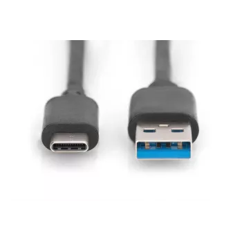 DIGITUS USB Type-C jungiamasis laidas, tipo C į A, M/M, 1 m, Super Speed juodas